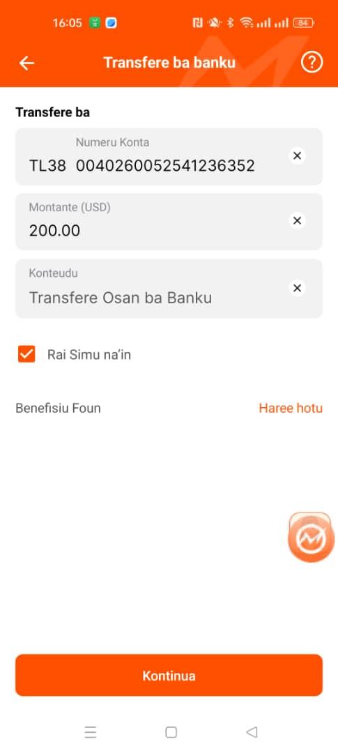 Transfer from Mosan to Bank