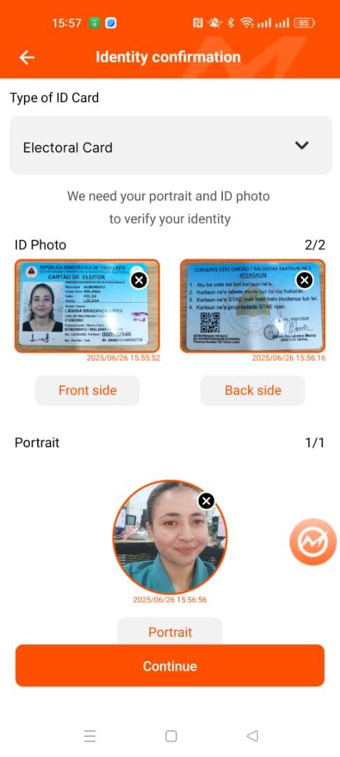 Fill the Identity Confirmation